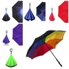 juchiva Long Shank Inverted Umbrella C-shaped Handle Double Layer Anti-uv Waterproof Windproof Reverse Folding Straight Umbrellas Car Rain Outdoor Customize