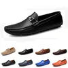 2021 Mannen Casual Schoenen Loafers Espadrilles Easy Triple Zwart Wit Bruin Bule Denim Wijn Zilver Rood Lederen Mens Sneakers Outdoor Jogging Lopende Kleur # 3