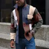 Veste pour hommes mode impression numérique vêtements d'extérieur Vintage à manches longues col rabattu boutonné manteaux veste pour hommes décontracté Streetwear