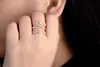 Verkliga Sterling Silver Rings Romantiska flerskikt som blinkar CZ Crystal Stars Zircon Stone Jewelry for Women Nice Gift1218043
