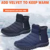 Winterstiefel Männer wasserdichte Schneeschuhe flache beiläufige Winterschuhe Stiefeletten für Wo Plus Size Paar 211101