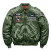 Jaqueta hip hop masculina de alta qualidade grossa da marinha do exército branca militar motocicleta Ma-1 aviador piloto masculina jaqueta bombardeira masculina x0710