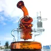 Tornado Hookahs Recycler Verre Bong Klein Pommeau De Douche Perc Conduites D'eau Dab Rigs Base Lourde Plate-forme Pétrolière 4 Couleurs Fumer Pipe WP308