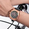 Montre-bracelet à quartz Homme avec étui en acier inoxydable Montres de sport Chronographe Water Sperme-Bracelet