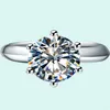 Brilliant Forever 2ct Test Positiv D Färg VVS1 Moissanite Engagement Platinum 950 Ring