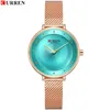 CURREN Top Marque Casual Gold Montres Femmes Mode Robe Montre De Luxe Quartz Montres Femme Horloge Analogique Pour Femmes Cadeau 210517