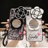 Make-up spiegel meisje vrouwen cartoon bloem beer mobiele telefoon gevallen iphone 12 11 pro max xr xs x 8 7 Plus