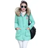 Long Parkas 여성 여성 겨울 재킷 코트 두꺼운면 따뜻한 아웃복 플러스 사이즈 모피 211223