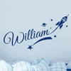 Muurstickers Gepersonaliseerde Jongens Naam Raket Decals Home Decor Kinderkamer Kinderkamer Kinderkamer Space Star Planet Sticker S323