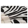 Vintage Casual Zebra Print Sweater Kvinnor Långärmad Stickad Pullover O Neck Tops Höst Vinter Mode Sticka Kvinna 210515