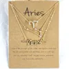 3pcs zodiac tecken halsband 12 konstellation hänge halsband astrologi horoskop gamla engelska smycken