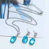 Necklaces European and Korean version cross-border style small fresh multicolor crystal set necklace summer versatile collarbone chain pendant wholesale