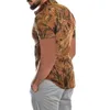 Camicie hawaiane da uomo Camicetta ampia stampata a foglie Camicia coreana casual da vacanza in spiaggia 210527