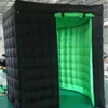 5mh Free ship custom beautiful square black inflatable photo booth Photobooth wedding party tent enclosure with 2-doors