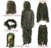 Conjunto de caça Kids Camo Junlge Ghillie Terno-tático Camuflagem Terno Camuflagem Terno de Caça para Crianças, Caçadores, Snipers Airsoft 5pcs