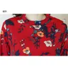 Loose Fashion high quality ruffle Vintage Dress Women Long Sleeve Autumn flower Print Dresses Slim Feminino 09i 210420