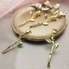 10Pcs/Lot Handmade Alloy Flower Pendant Necklace Beauty Gold Color Plated Charm Valentine Gifts Women Fashion Jewelry