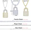 Color de plata Cz Collar de colgante de bloqueo de 5 mm Cadena de tenis Cubic Choker Choker for Men Women 220121