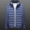 Grande tamanho de inverno encapuçado ultra iluminar jaqueta jaqueta homens windbreaker outwear 90% branco pato acolchoado baiacu casaco quente 6xl 7xl 8xl 211214