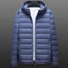 Grote Maat Winter Hooded Ultra Licht Donsjack Mannen Windjack Uitloper 90% Witte Eend Gewatteerde Puffer Warme Jas 6XL 7XL 8XL 211214