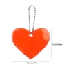 5Pcs Cute Heart Shape Reflective Keychain Bag Pendant Accessories Doft PVC Reflector Keyrings For Visible Safety G1019