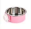 Pet Cat Dog Feeding Bowl Stainless Steel Hanging Feeder for Cage Removable Easy Cleaning Food Water Bowl Birds Rats Guinea Pig