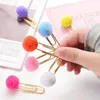 Bookmark 4 Pcs/lot Girl Heart Colored Hair Ball Paper Clip Promotional Gift Stationery School Office Supply Escolar Papelaria