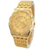 ساعة معصم Silvergold Mens Watches أعلى العلامة التجارية على مدار الساعة الماس المعدني الحزام التناظرية ساعة الكوارتز الأزياء المعصم Masculino197W