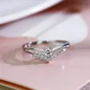Pierścionki Damskie Gwarinowanie 925 Sterling Silver Multi-Diamenty Diamenty Pierścień Zaręczyny Biżuteria