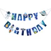 Outer Space Theme Party Banner Astronaut Rocket s Galaxy Happy Birthday Banner Bountting Decor for Kids Gifts