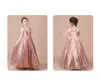 New Arrival Sparkly Sequined Ball Gown Flower Girl Dresses Cute Pink Sequined Long Birthday Party Gown Cheap Girl Foiormal Pageant9638111