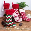 Nieuwjaar Christmas Stocking Sack Xmas Gift Candy Tas Kerstversiering voor thuisgebreide sok Kerstboom Decor