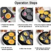 Fried Egg Pan Non-Stick Viergat Omelet Pancake Pot Cooking Tool Cooker Pannen Flip Eggs Mold Keuken Bakken Accessoires WLL751