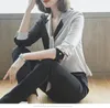Patchwork Korean Women Top Chiffon Camisas Blusas Feminina High Quality Women's Blouse Mujer De Moda Shirts Blouses &