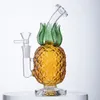 Gelbgrün 7.8inch Wasserhaare Dicke Glasbongs Recycler Bubbler Öl DAB Rigs Ananas Bong Wasserleitungen 14mm Weibliches Gelenk mit Schüssel