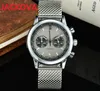 Dwa oczy Sub Dial Work Mens Full Funkcjonalne Zegarki Kwarcowe Skórzane Szafir Wodoodporny Kalendarz Luxury Moda Klasyczne Wodoodporne Mężczyźni Daydate Wristwatch