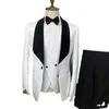 Men's Suits & Blazers EU Size White Wedding For Men 3 Piece Groom Tuxedo Shawl Lapel Dinner Prom Party Mens Luxury Man Suit Q1600