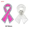 50 pc's/lot modebroches roze lint borstkanker bewustzijn Rhinestone email medische pinnen voor verpleegkundige accessoires