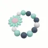 Massaggiagengive in silicone per bambini girasole, dentizione in silicone, bastone molare, braccialetto di moda, giocattolo per bambini, neonati, regalo fai da te