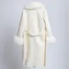 Damen Pelz Faux HAPEDY 2022 Mantel Winterjacke Frauen Kragen Kaschmir Wollmischungen Mantel Lange Oberbekleidung Damen Streetwear