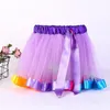 6 colori Abbigliamento per bambini Gonne arcobaleno Maglia Tutu Gonna Spettacolo di danza per bambini Gonna per bambini decorare SML T2I52149