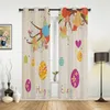 Easter Egg Flower Color Valance Curtains Half Blackout For Living Room Study Bedroom Outdoor Large Windows Custom Cotton Linen Curtain & Dra