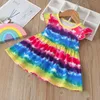 2021 neue Sommer Baby Mädchen Kleid Kleinkind Kleidung Prinzessin Party Kleider Für Mädchen Kinder Kleidung Regenbogen Kinder Kleider Für Mädchen q0716