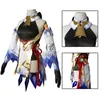 Rolecos Gensshin Impact Ganyu Cosplay Kostiumy Kostium Kobiety Dress Pełna zestaw gry Y0913