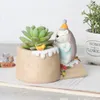 Cute Succulent Plant Pot Creative Resin Fleshy Flower Planter Flowerpot Create Design Home Garden Bonsai Pots Y0314
