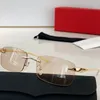 Rimless solglasögon ct0061 damer mens mode tidlösa klassiska kvadrat glasögon uv 400 ris skydd leopard designer toppkvalitet med originallåda