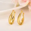 18 K Trendy Hoop & Huggie Earrings Women Yellow Solid Gold jewelry Arab Middle Eastern Africa Indian Brazilian Dubai Jewellery