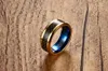 Anillos de boda 8 mm de acero de tungsteno Fibra de carbono Hombres anillo de oro Blue América América Hermosa decorada CH2167327