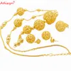 Adixyn African 24K Gold Color Fight Jewelry наборы этнических серьги для ожерелья кольцо для женщин свадебные свадебные подарки N082812 H1022