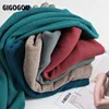 Gigogou Spring Autumn Women Sweater Solid Half Sleeve Stickovers Pullovers Top Fall Chic Female Jumper Jersey Shirt Pull Femme 210917